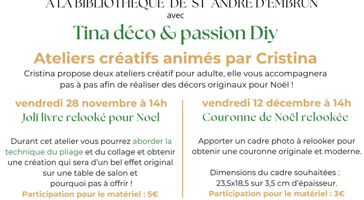 Ateliers créatifs &quot;Tina déco &amp; passion Diy&quot; - Ateliers créatifs &quot;Tina déco &amp; passion Diy&quot;