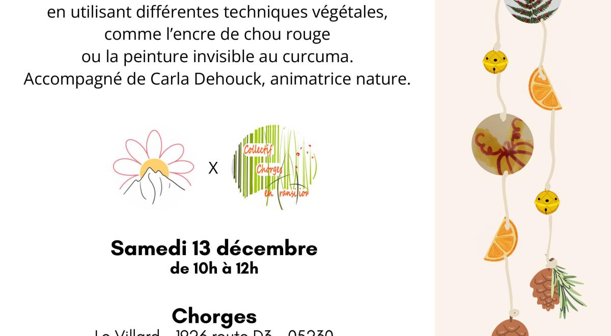 Fabrication de suspensions végétales de Noël CHORGES - Fabrication de suspensions végétales de Noël CHORGES