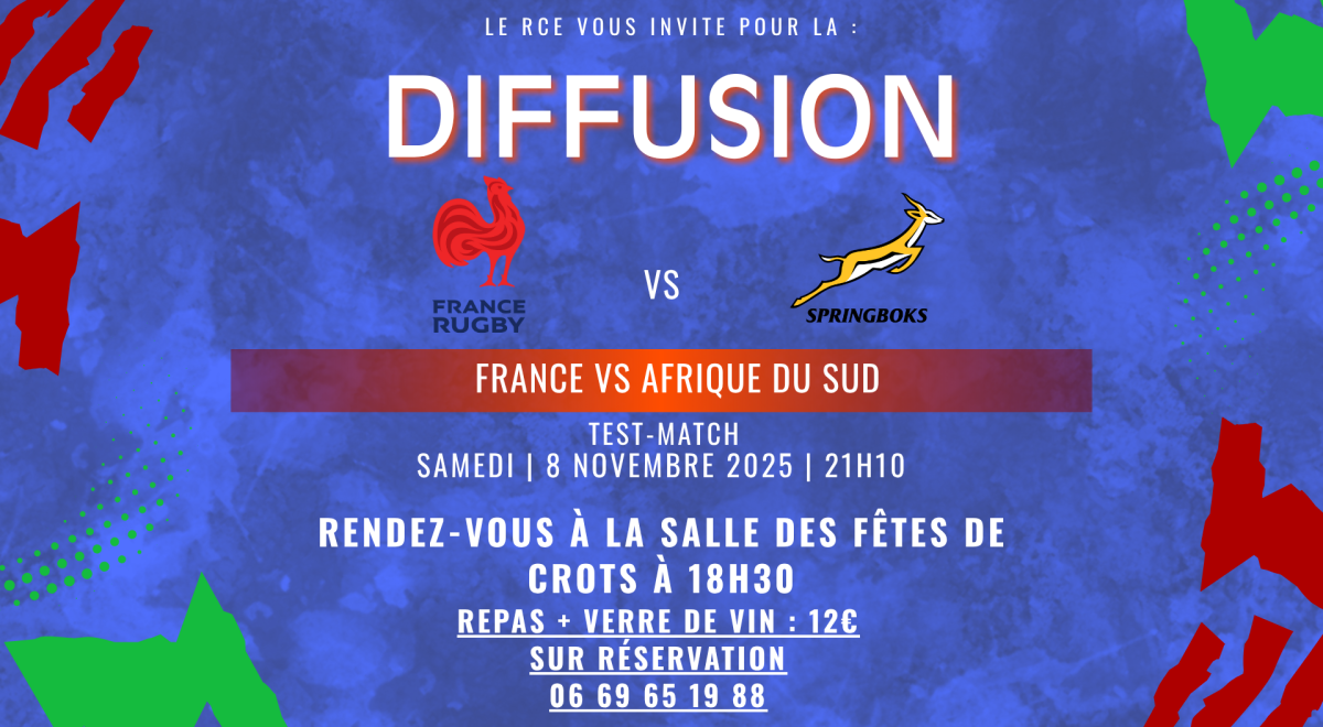 Diffusion du match de rugby France/Afrique du Sud CROTS - Diffusion du match de rugby France/Afrique du Sud CROTS