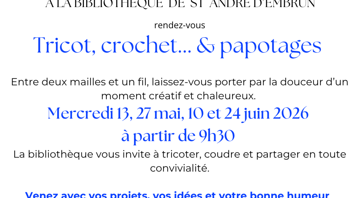 Tricot, crochet... &amp; papotages