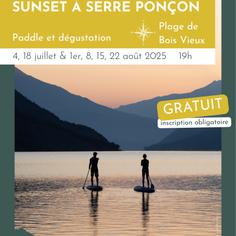 Sunset à Serre Ponçon : Paddle et dégustation._Rousset-Serre-Ponçon