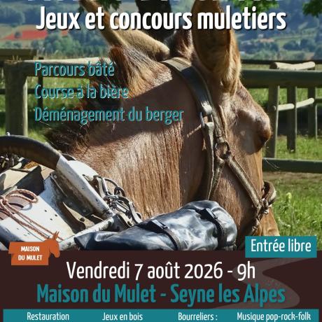 Mules en Seyne, Concours de bâtage et Jeux muletiers_Seyne - affiche