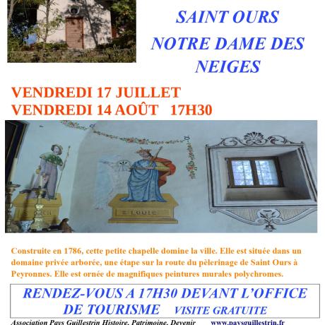 Visite du pays Guillestrin - Chapelle Saint Ours Notre Dame des neiges_Guillestre