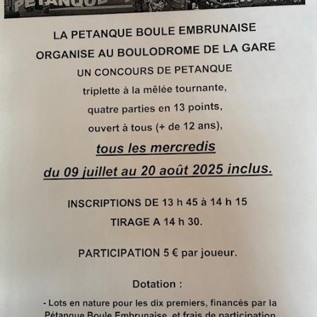 Concours de pétanque - Concours de pétanque de la boule embrunaise