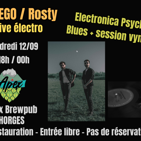 Soirée électro Djégo / Rosty - Apex brewpub CHORGES - Soirée électro Djégo / Rosty - Apex brewpub CHORGES