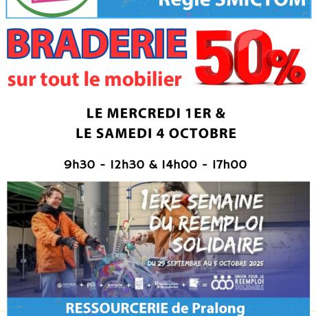 Semaine du Réemploi Solidaire - Braderie sur tout le mobilier -50% - Semaine du Réemploi Solidaire - Braderie sur tout le mobilier -50%