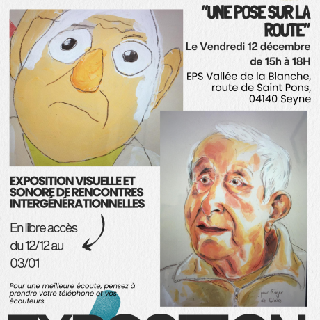 Vernissage : "Une Pose sur la Route"_Seyne - affiche