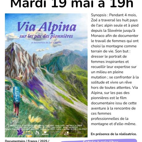 Projection du film “Via Alpina”  à l'Alternateur_Seyne - affiche