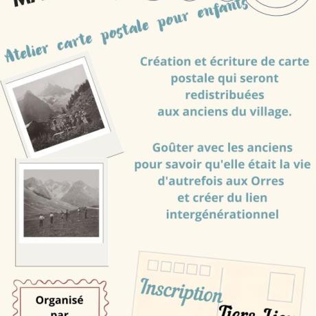 Ateliers cartes postales pour enfants au Tiers-lieu_Les Orres - Ateliers cartes postales pour enfants au Tiers-lieu_Les Orres